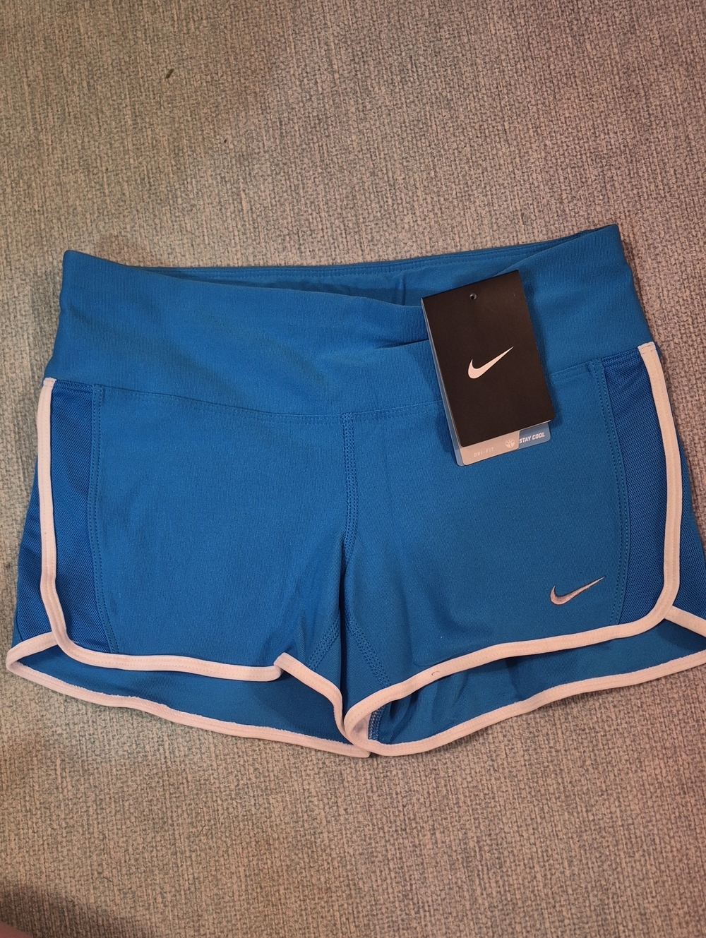 Nike Women's Blue Athletic Shorts with White Trim